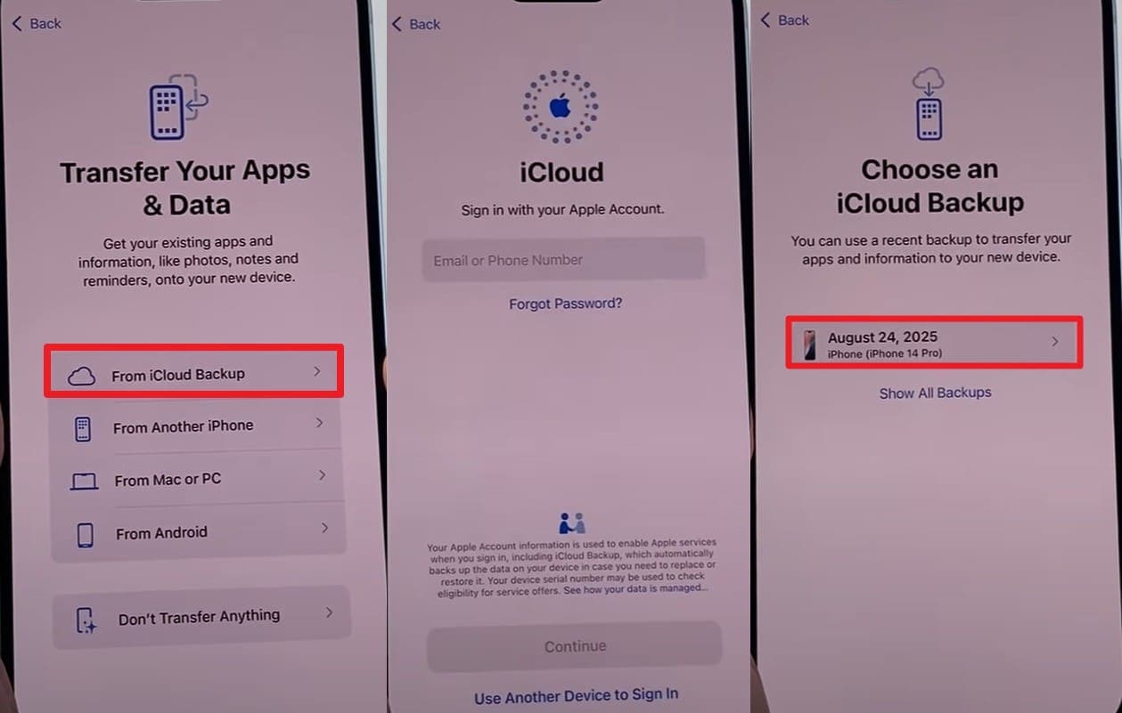 restore icloud backup
