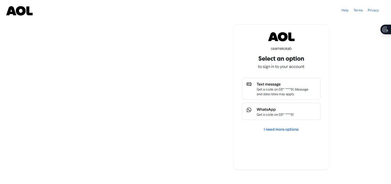 aol mail reset password