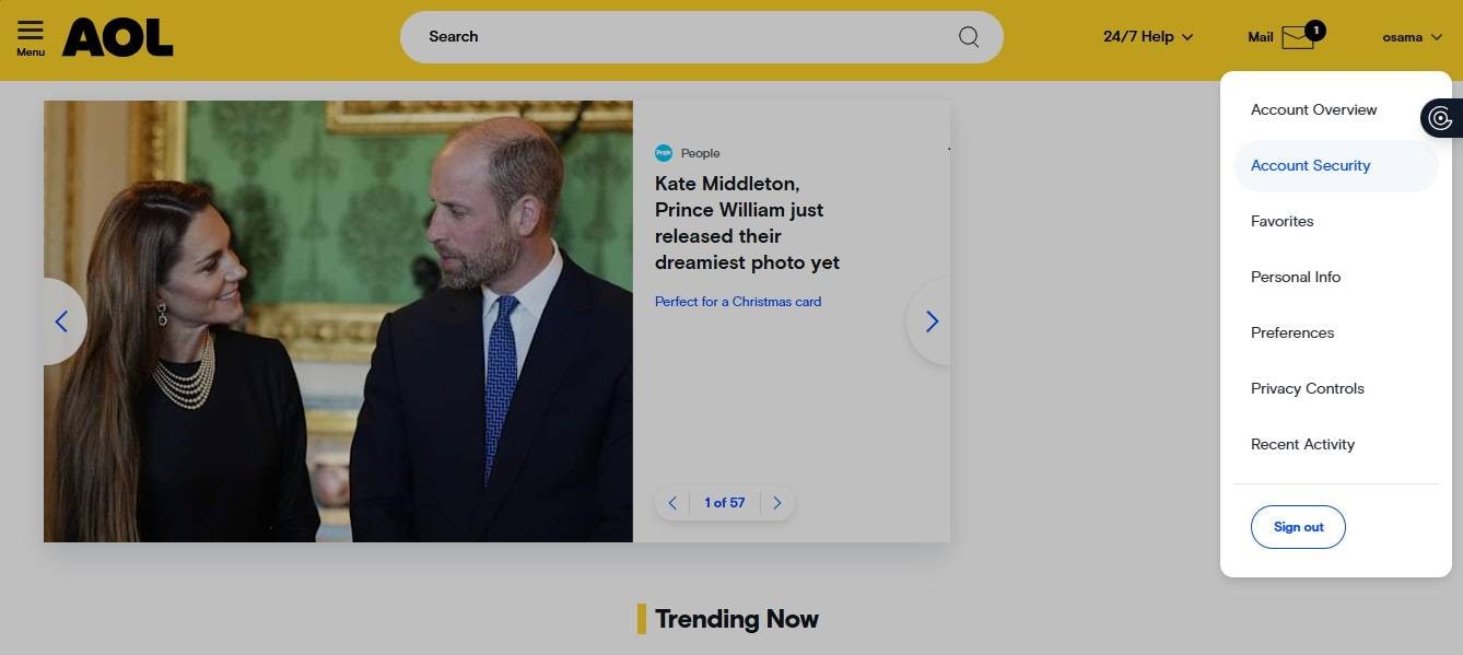 how to reset password on aol email