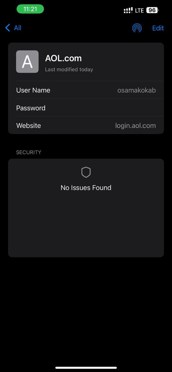 how to change aol email password