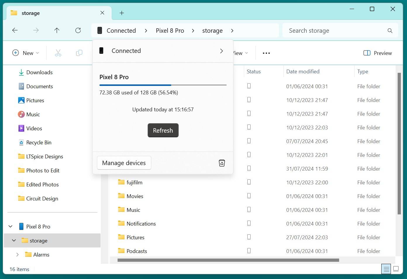select files to transfer