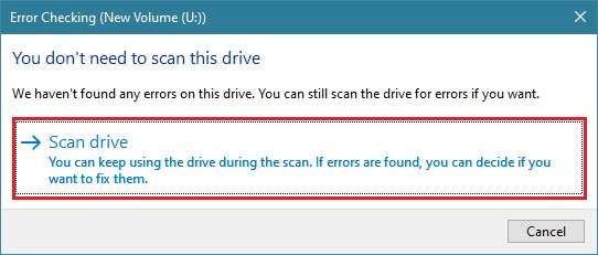 choose to scan drive