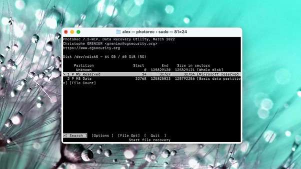 data recovery on photorac