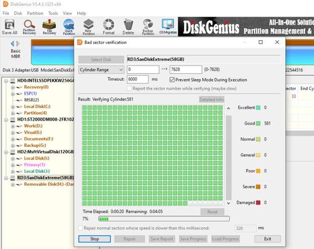 bad sector repairing process