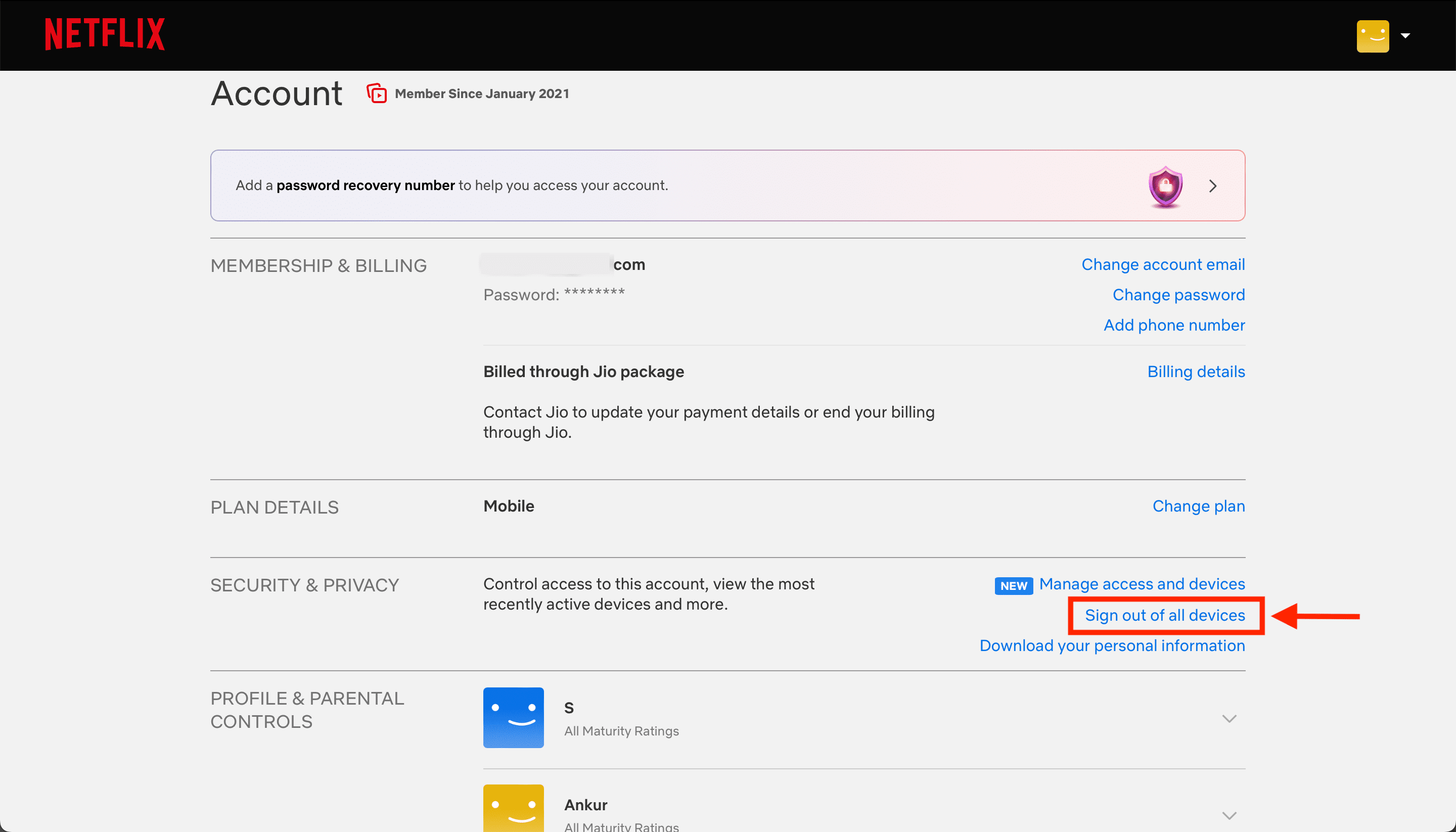 sign out of all devices