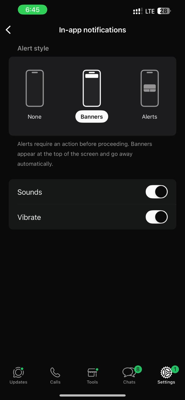 pop up notification in whatsapp