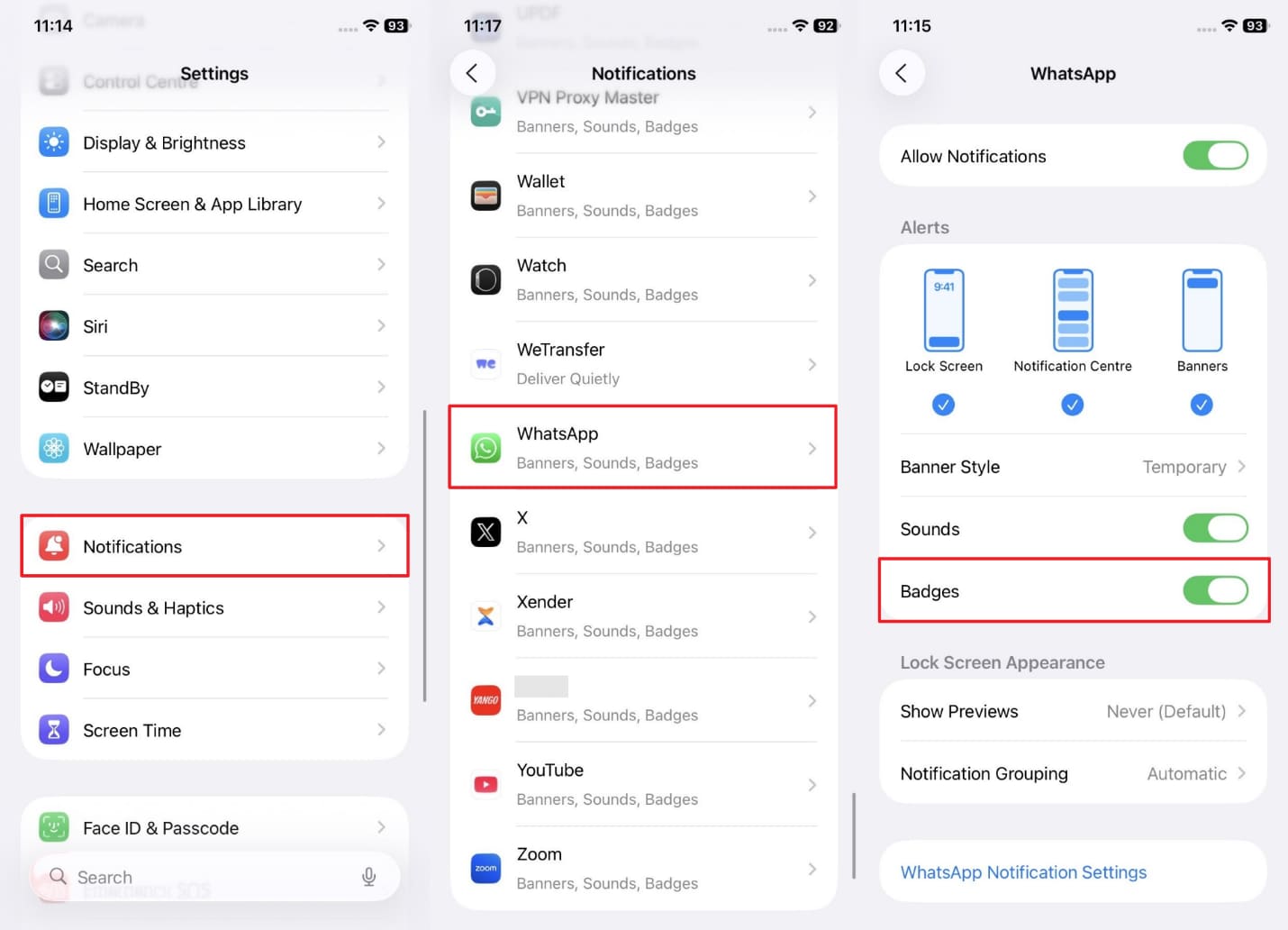 iphone whatsapp notification not working