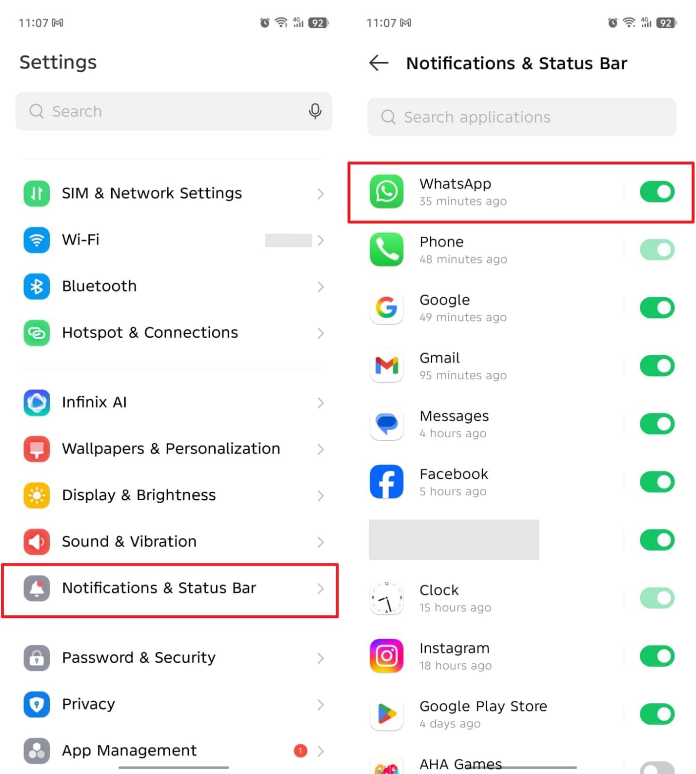 whatsapp notifications not working
