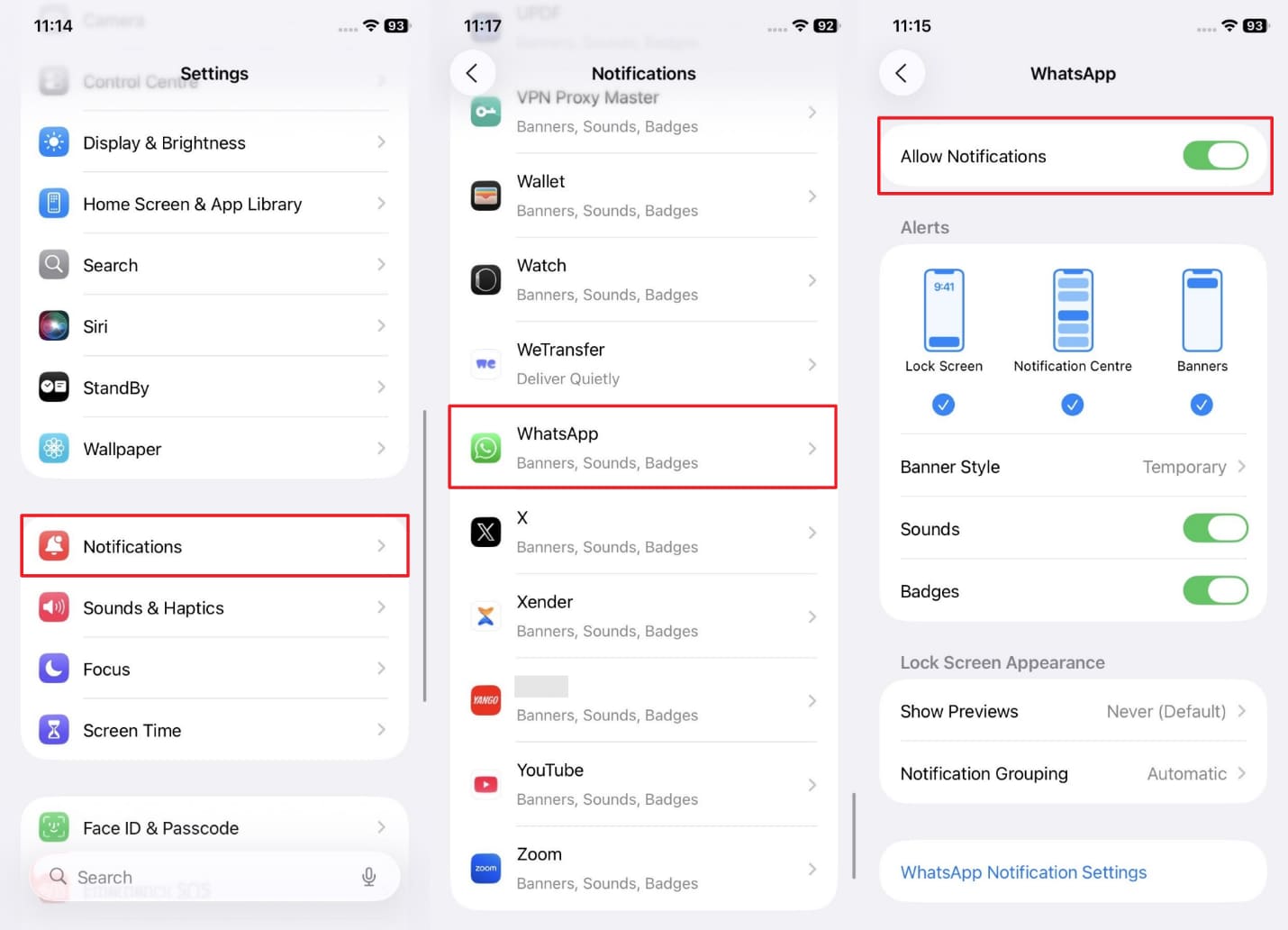 not getting notification on whatsapp