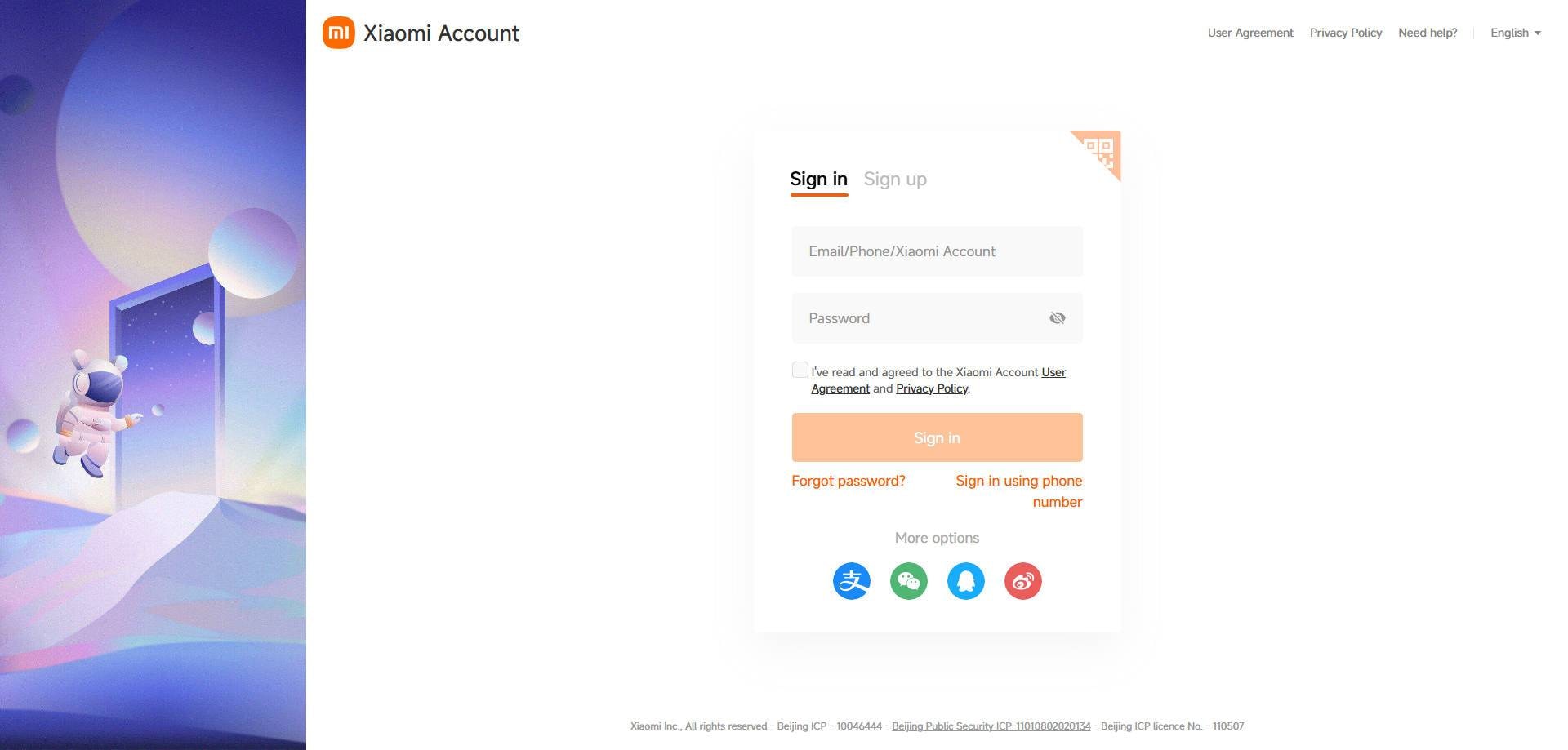 xiaomi account login