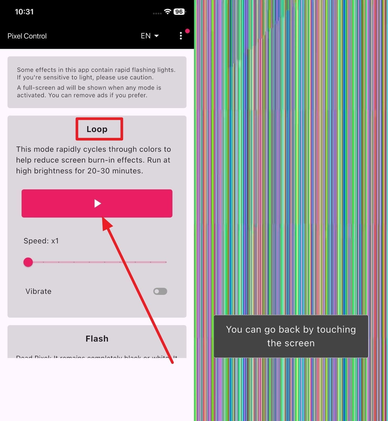 choose the loop test