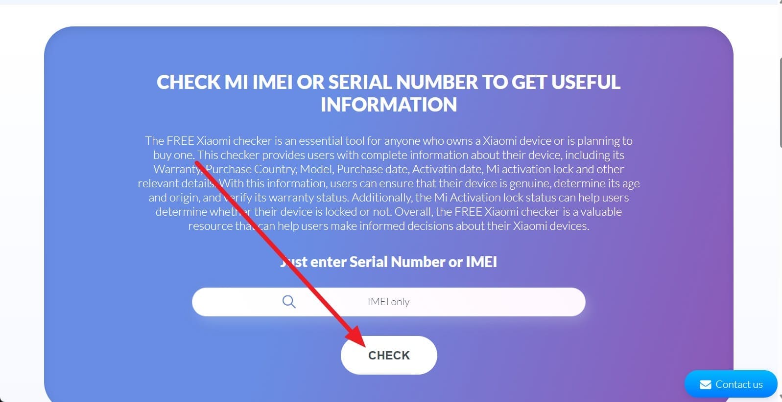pick the check button on tool