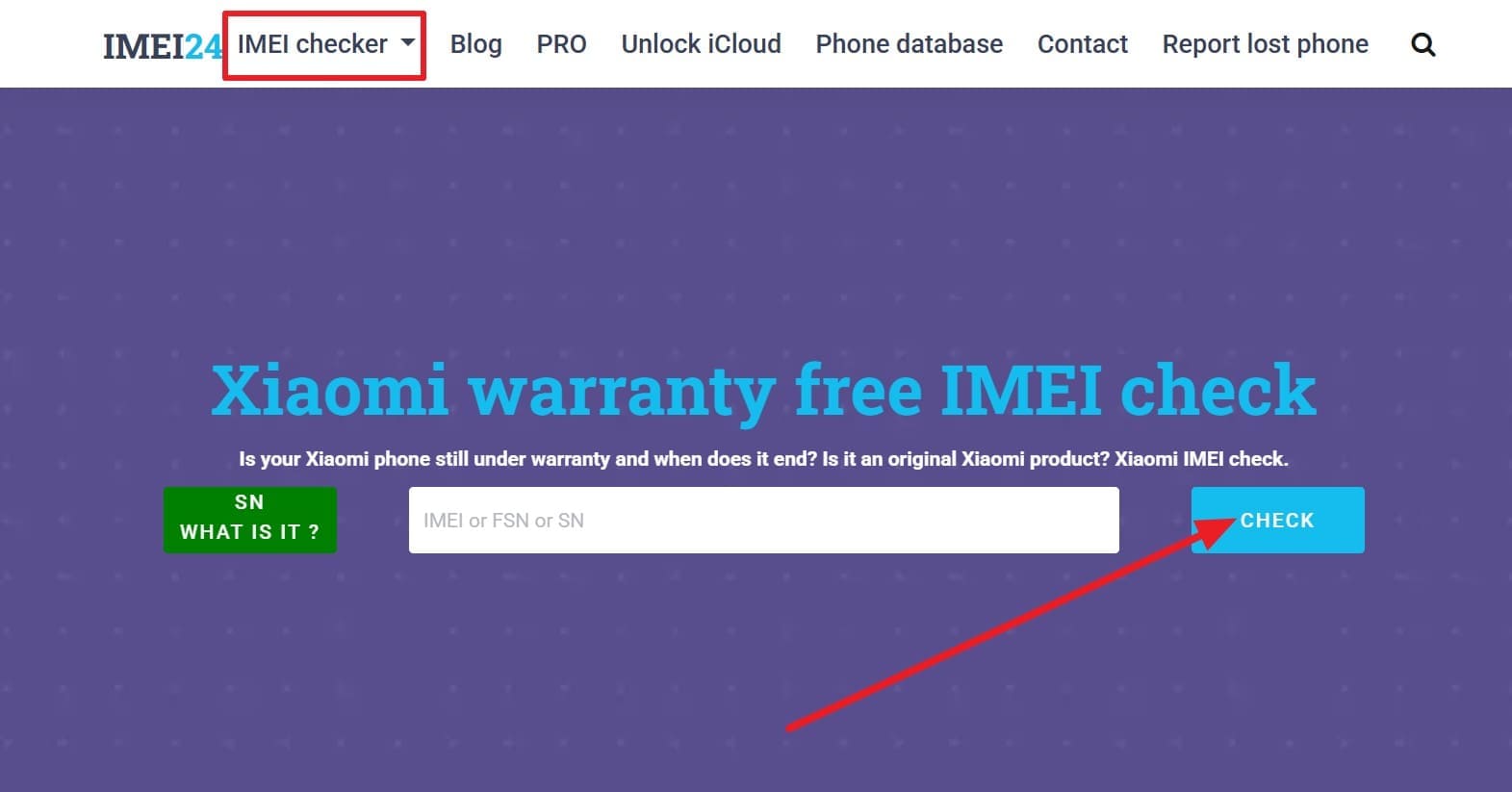 go to imei checker and check