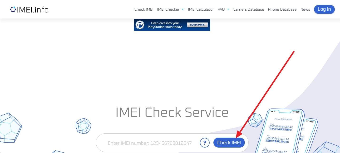 press the check imei button