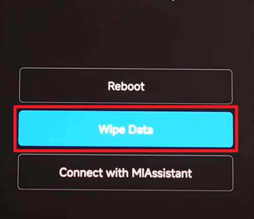 pick the wipe data option
