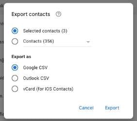 exporting android contacts manually