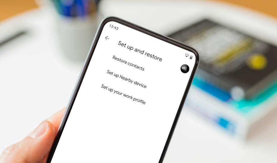 restoring contacts during phone setup