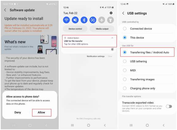 how to backup android phone use usb