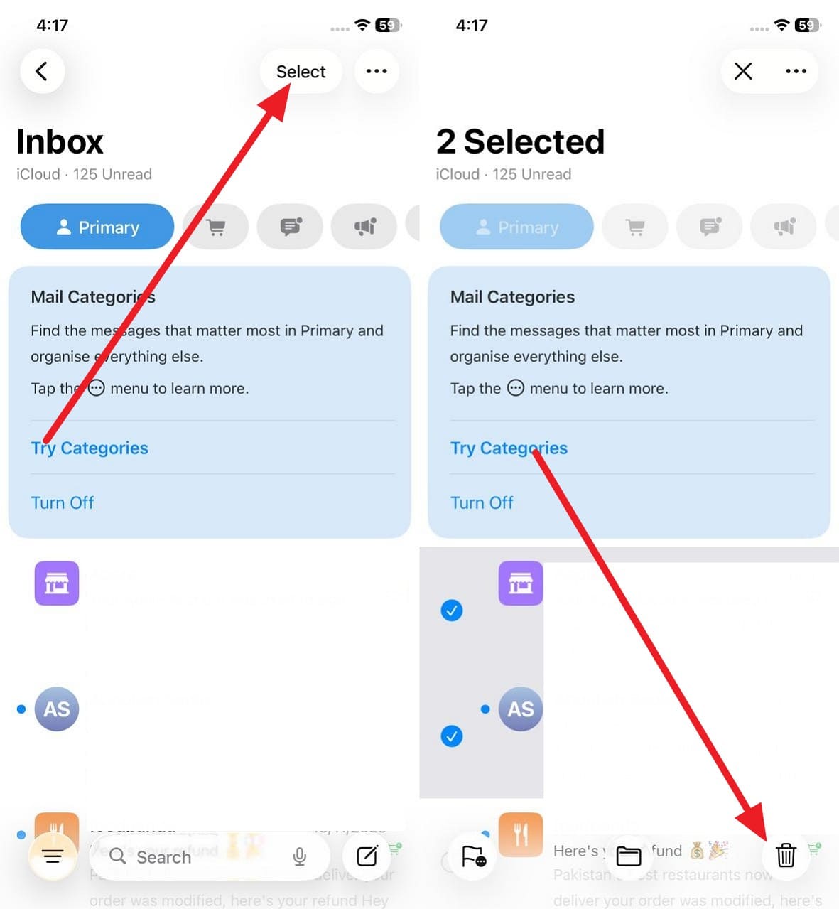 pick the delete icon