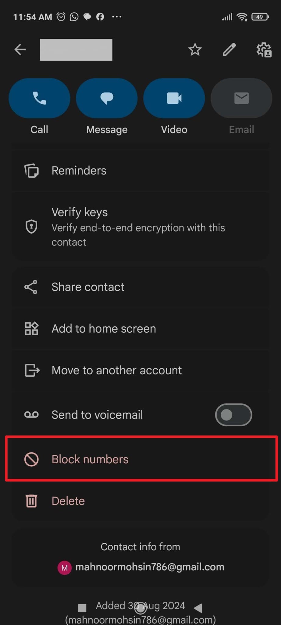 pick block number on android