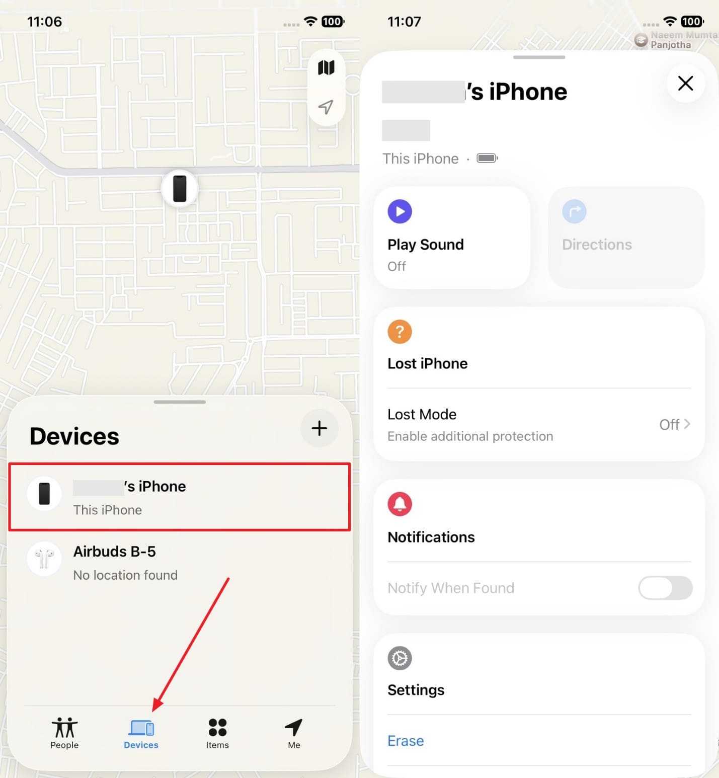 track iphone via find my