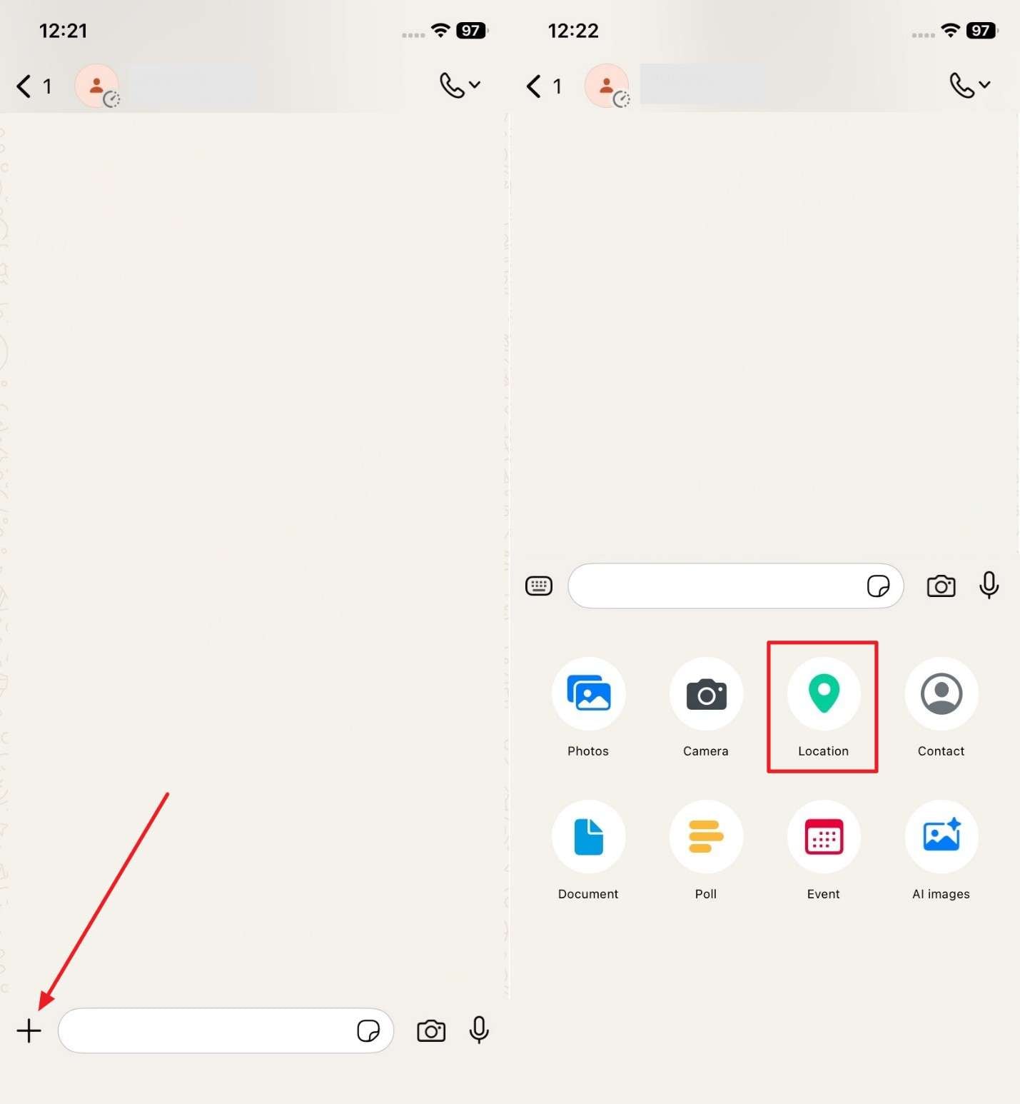 choose location on whatsapp