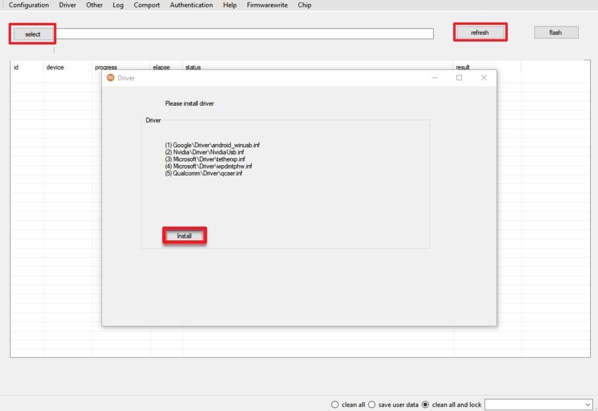 install the drivers and refresh