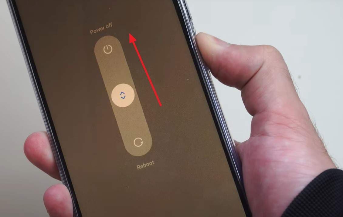 swipe the power off option