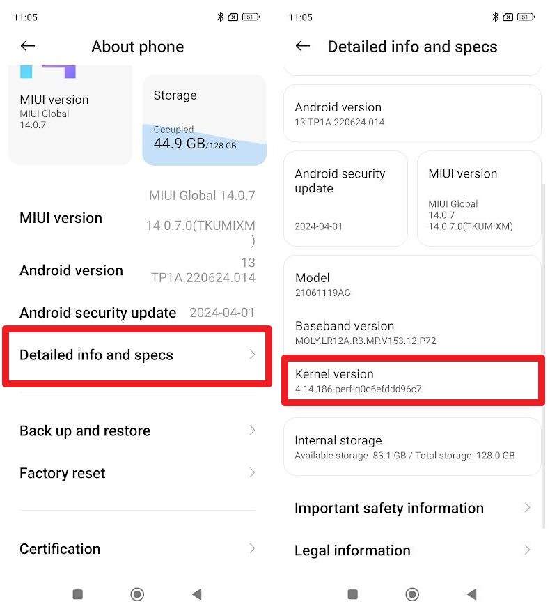 pick the kernel version option