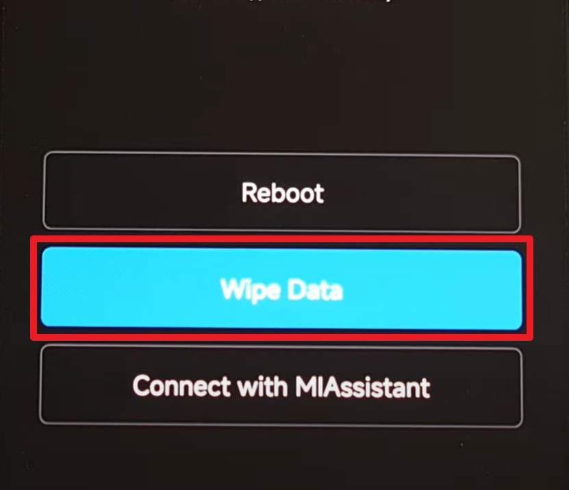 pick the wipe data option