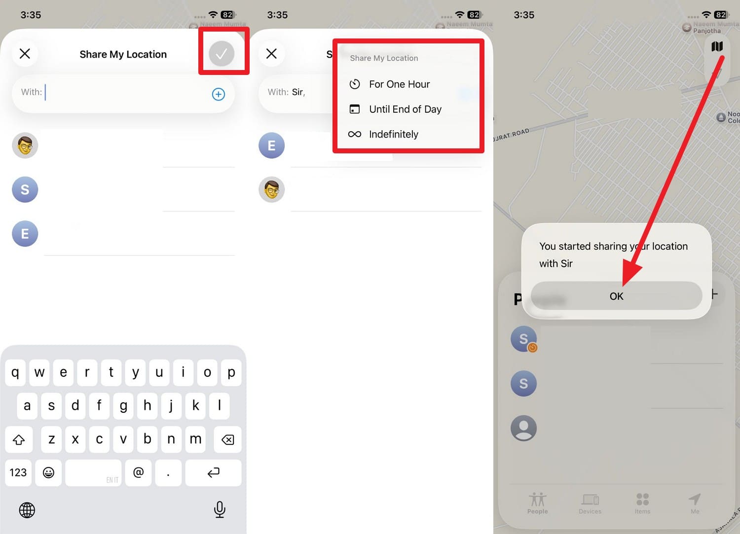 choose duration and ok