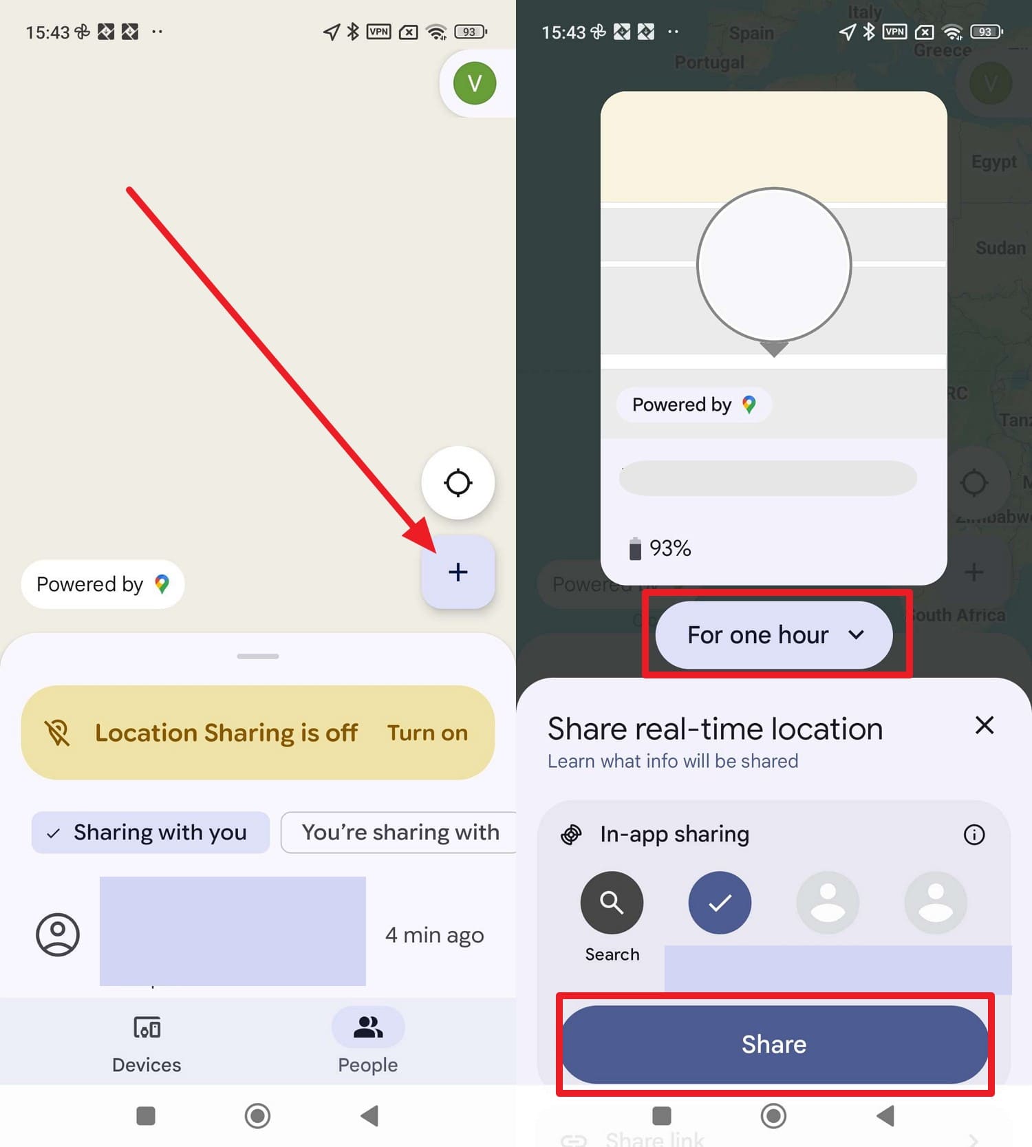 pick the share button