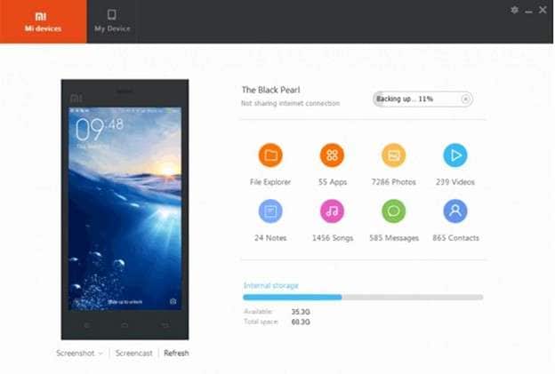 redmi backup to pc via mi pc