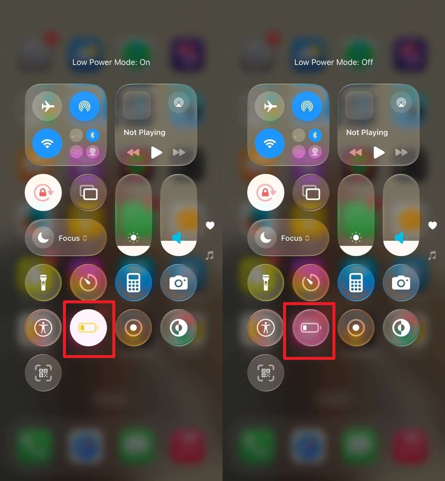 press low power mode icon