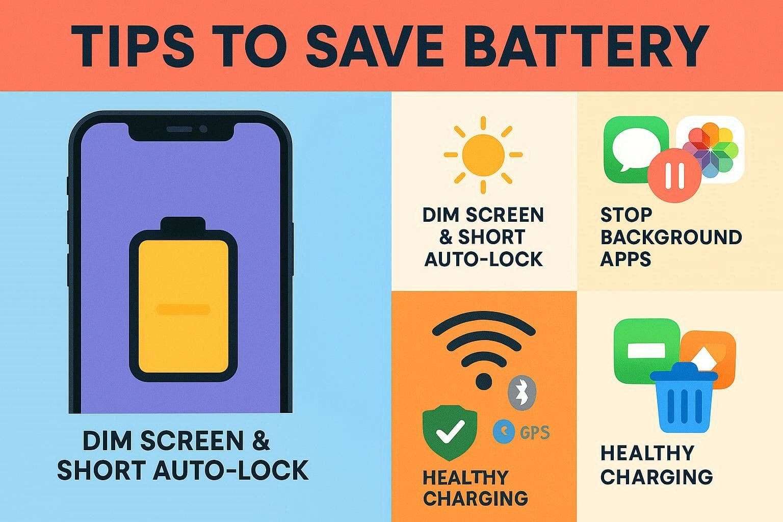 tips for yellow battery icon