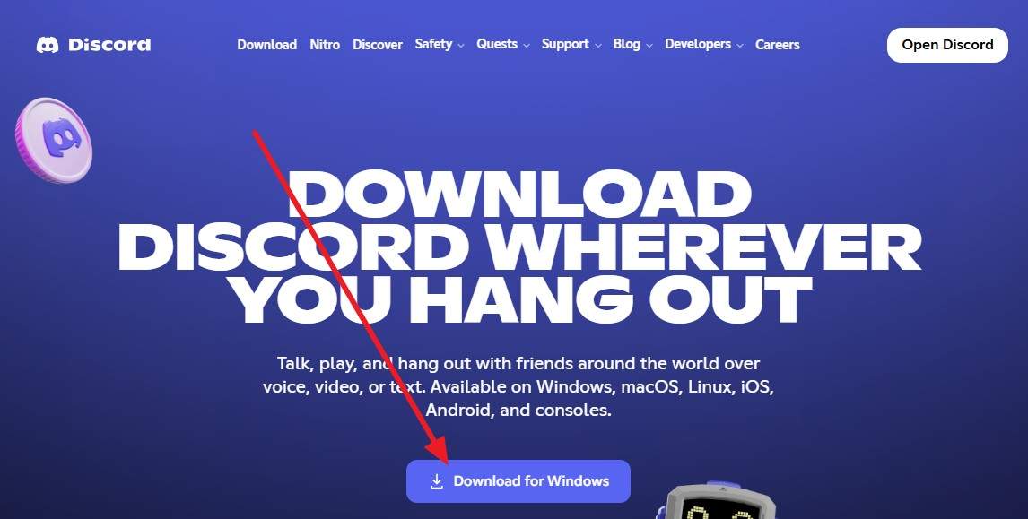choose to download the discord