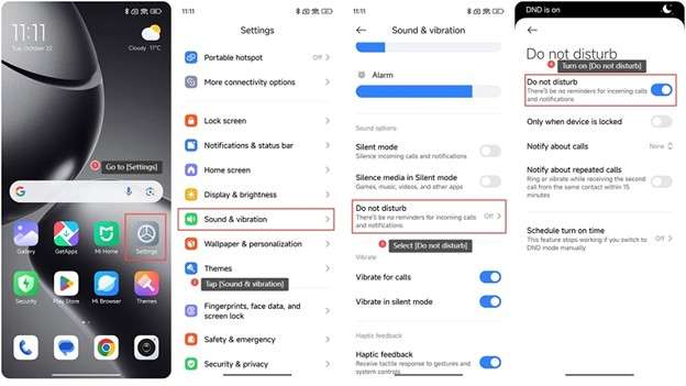 control dnd mode xiaomi