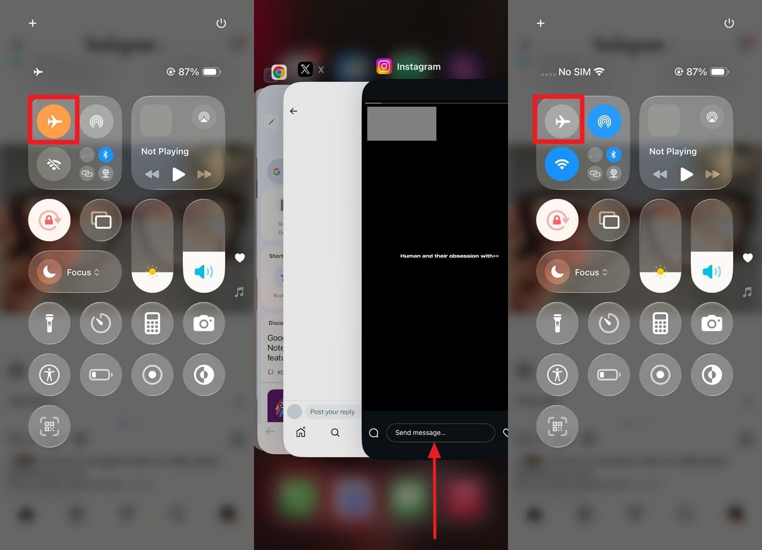 enable airplane mode iphone