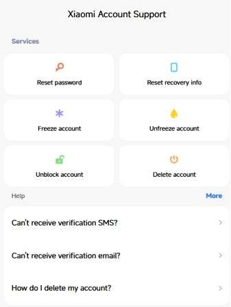 xiaomi account support