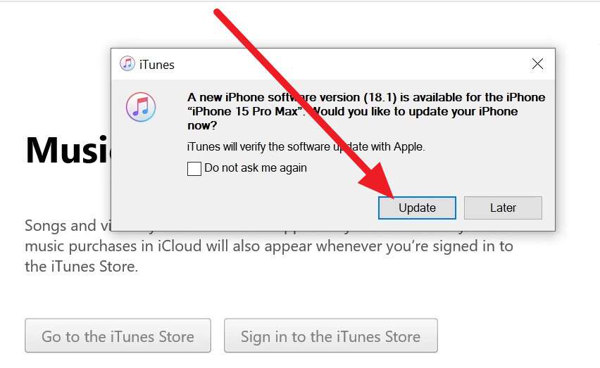 choose the update button