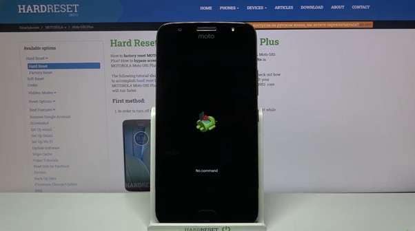 no command screen on motorola g5s plus