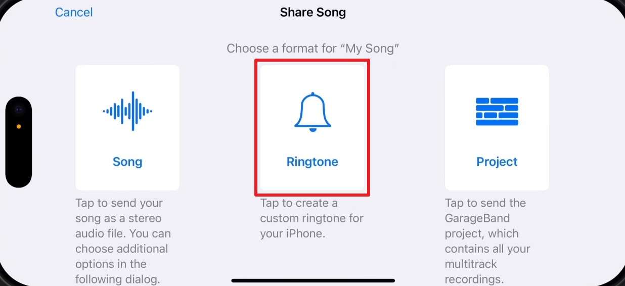 set music file to ringtone