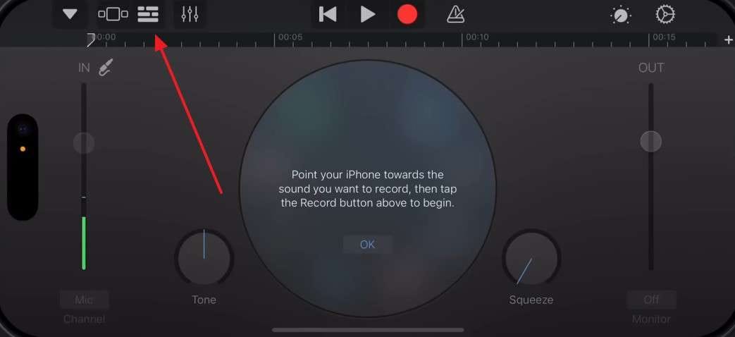 access track icon on garageband