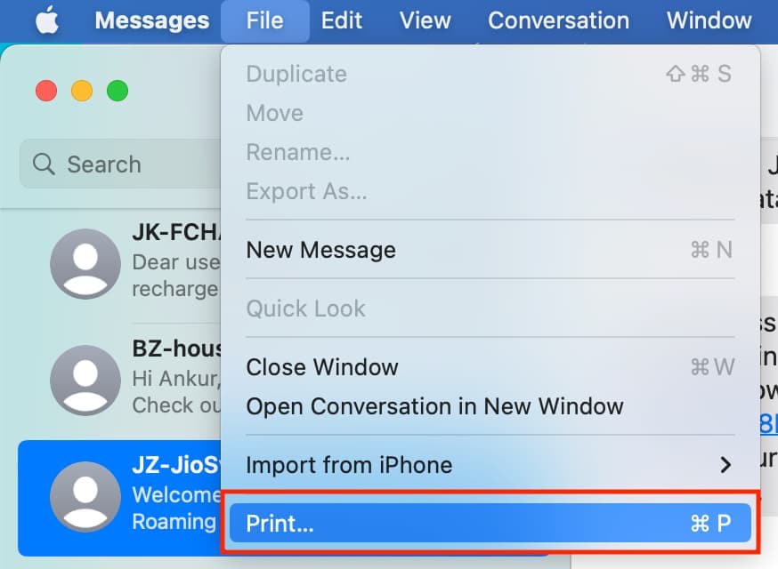 choose file and print options
