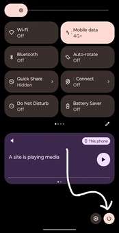 click the power icon