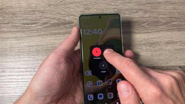 long-press the power off button