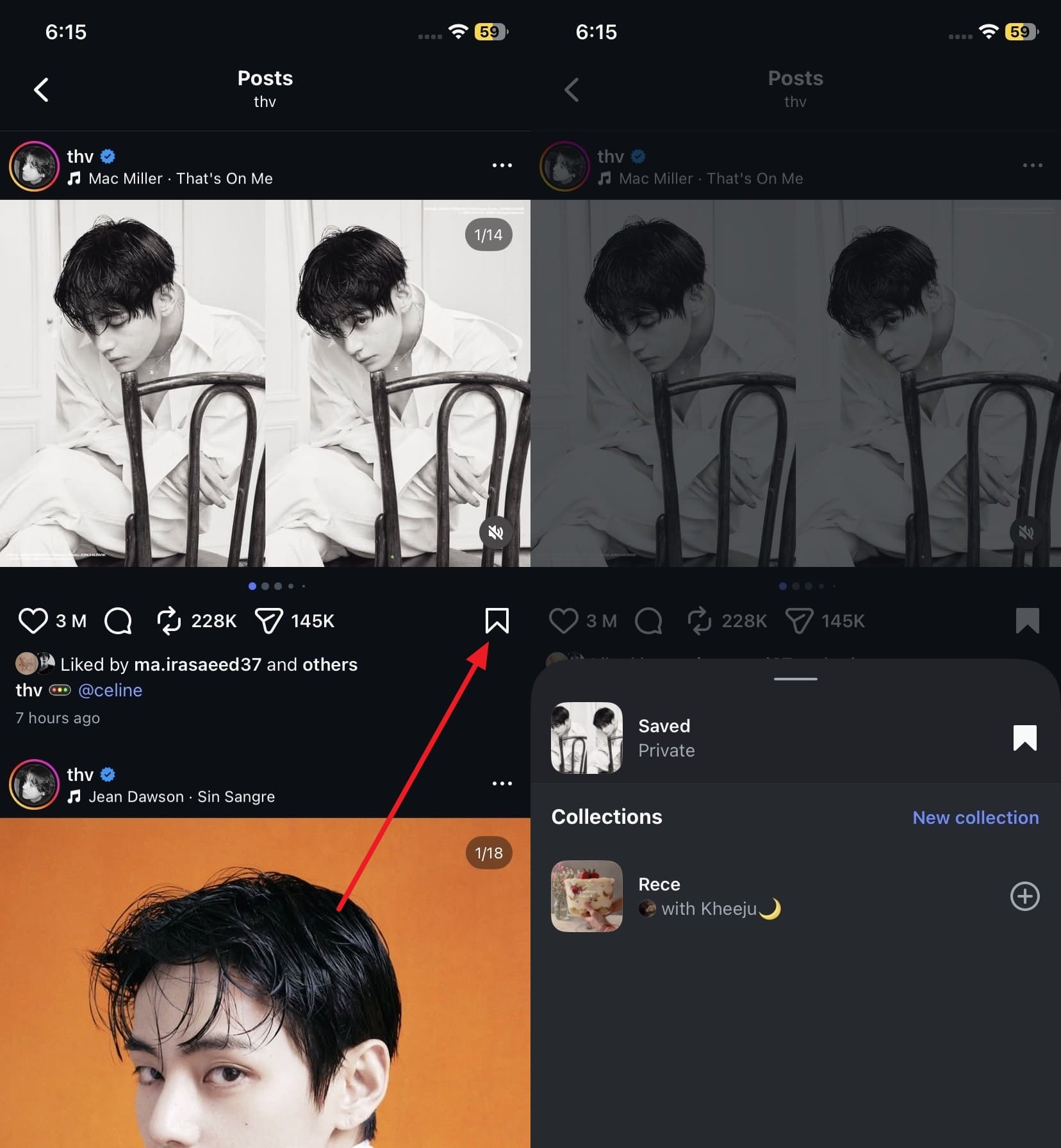 bookmark instagram post on iphone