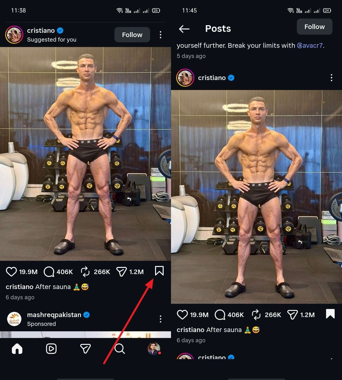 bookmark instagram post on android