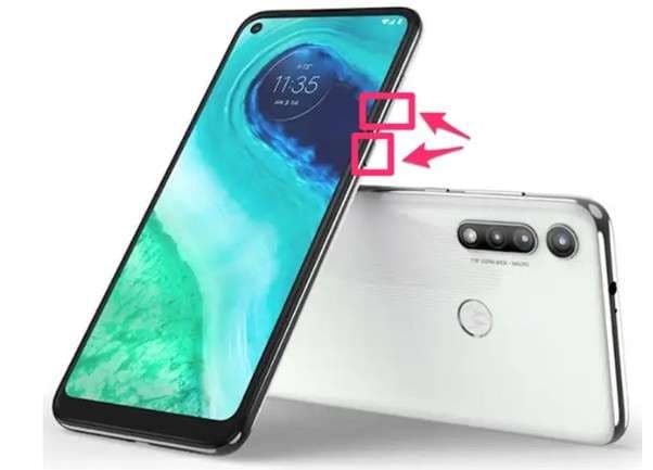 press both power and volume button