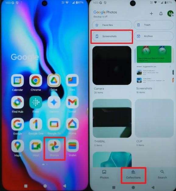 open the screenshots folder